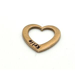 18K Rose Gold Plated Heart Pendant Charm Engraved Kylie New